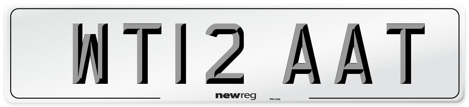WT12 AAT Number Plate from New Reg